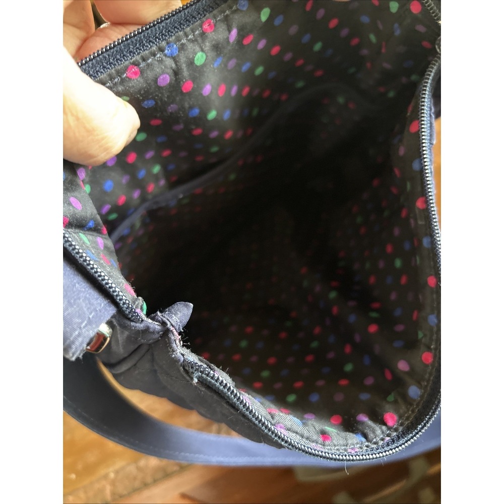 Navy Blue Quilted Vera Bradley Crossbody Purse - Picture 3 of 7